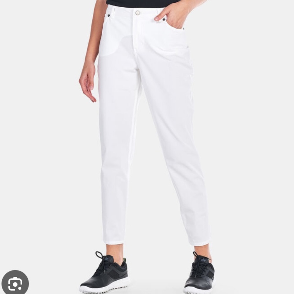 Nike Golf Dri-Fit Tour Performance Pant Mid Rise Casual Straight Leg White 6